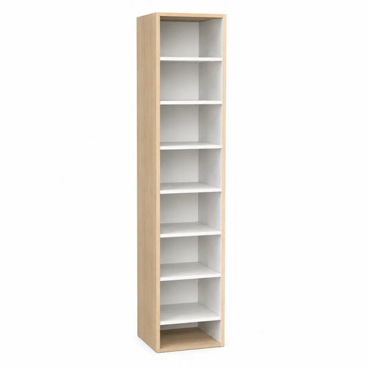 Libreria a colonna in legno composito rovere chiaro e bianco